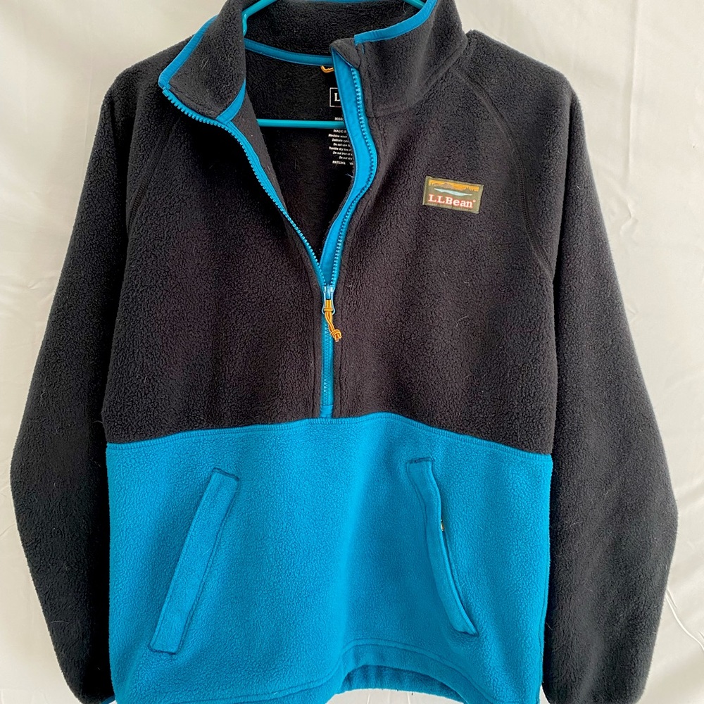 L.L. Bean Blue Fleece Pullover Sweatshirt